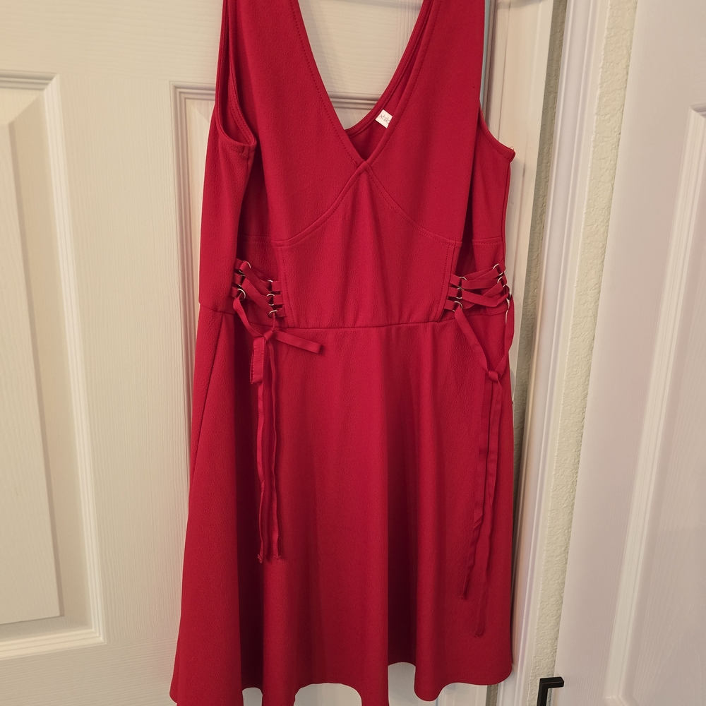 Xhilaration Red V-Neck Sleeveless Cocktail Mini Dress